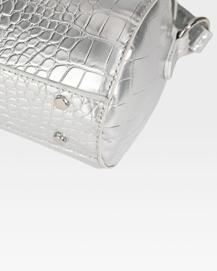Barrel Purse in Silver