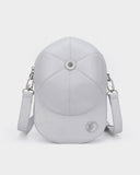 Leather Baseball Cap Bag in Grey