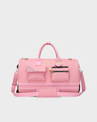 Leather Utility Rolling Duffle in Pink