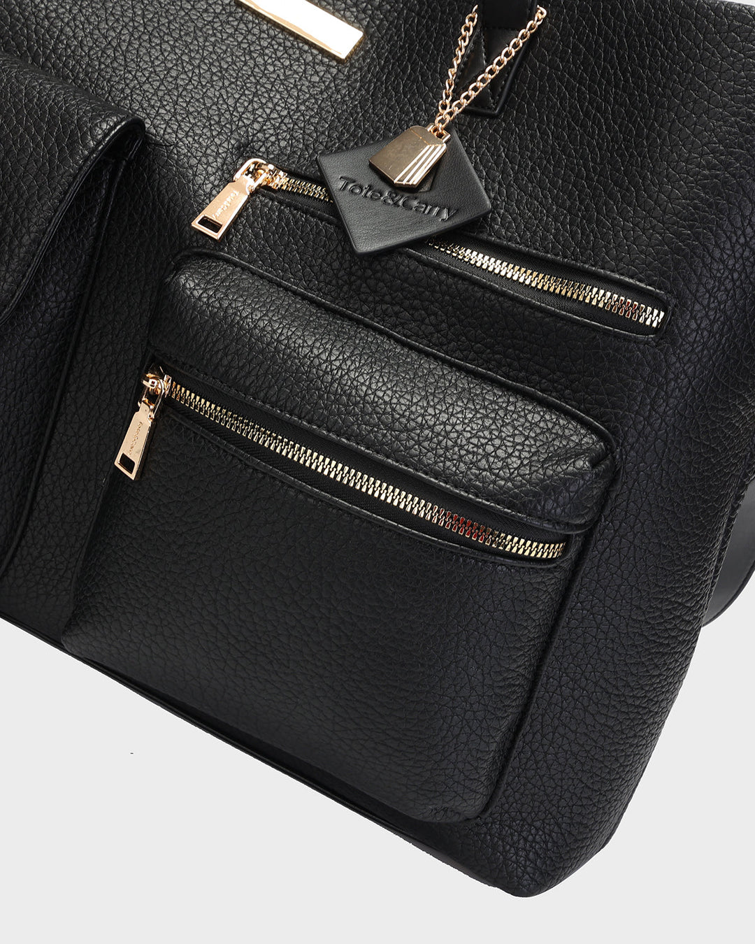 Stashly CarryAll Tote Bag in Black