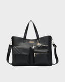 Leather Carry-All Tote Bag in Black