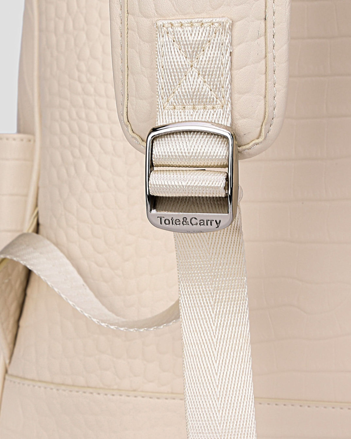 Leather Backpack in Cream White