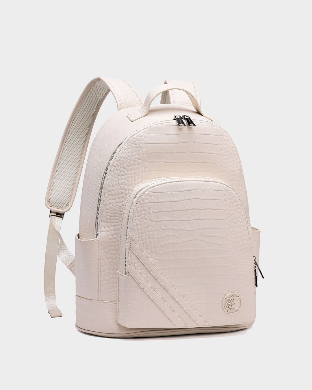 Leather Backpack in Cream White
