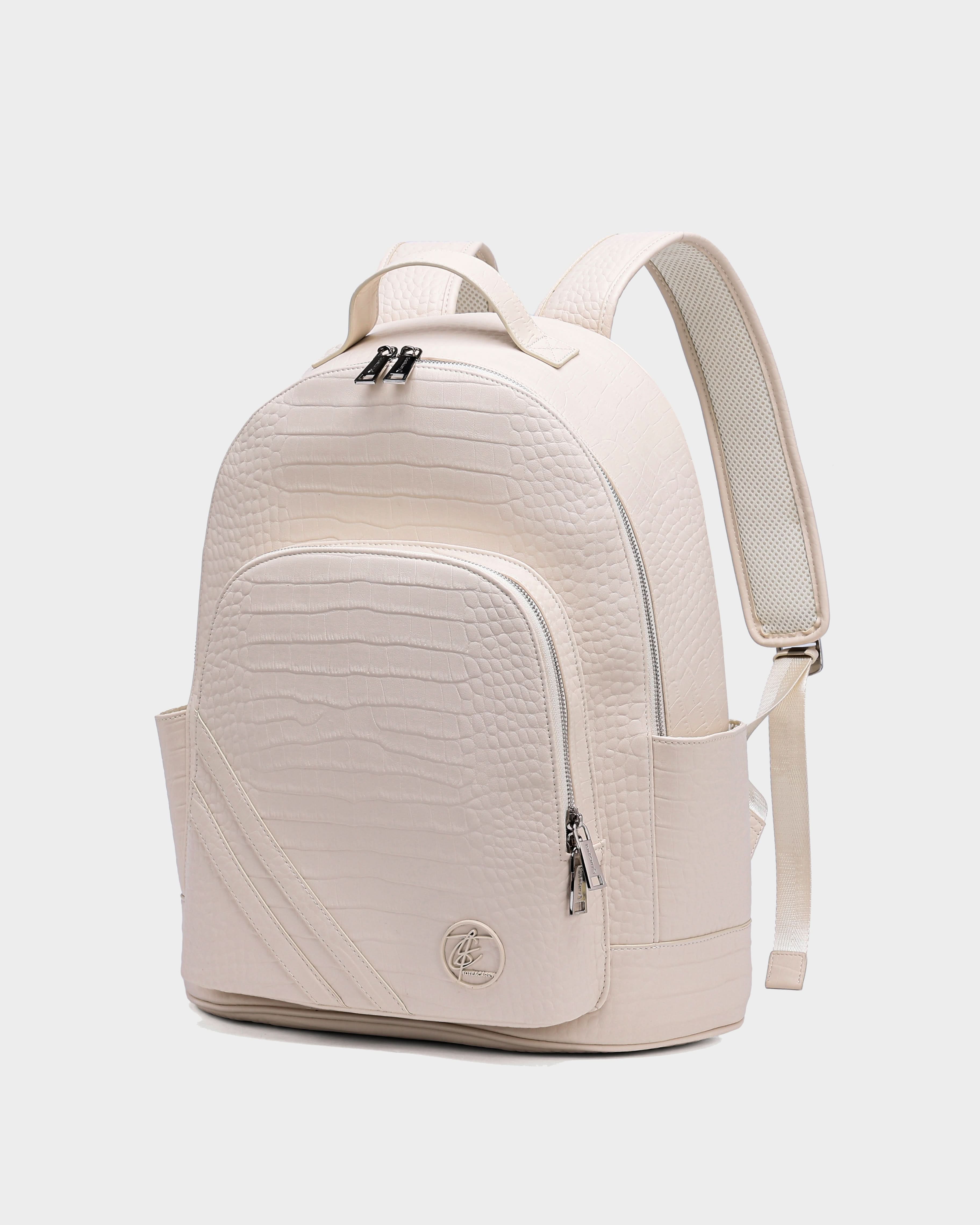 Leather Classic Backpack in Cream White – Tote&Carry