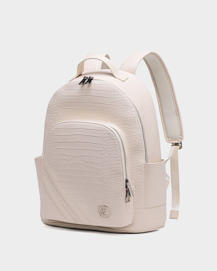 Leather Backpack in Cream White