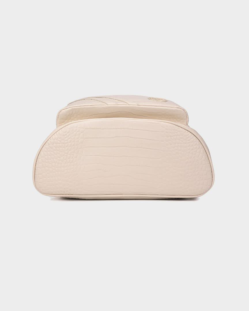 Leather Backpack in Cream White
