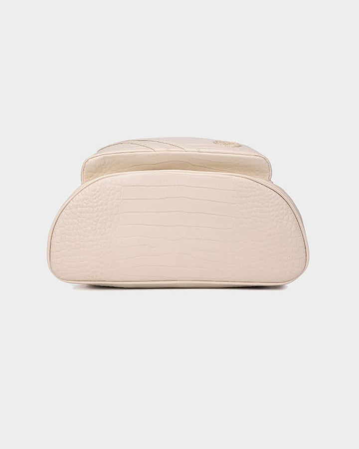 Leather Backpack in Cream White