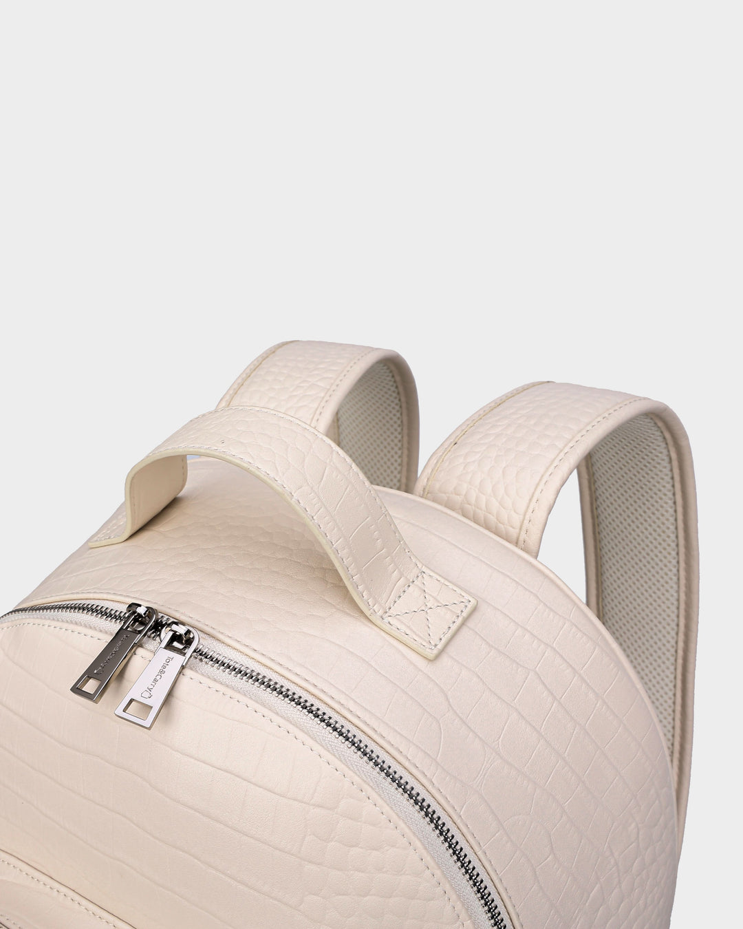 Leather Backpack in Cream White