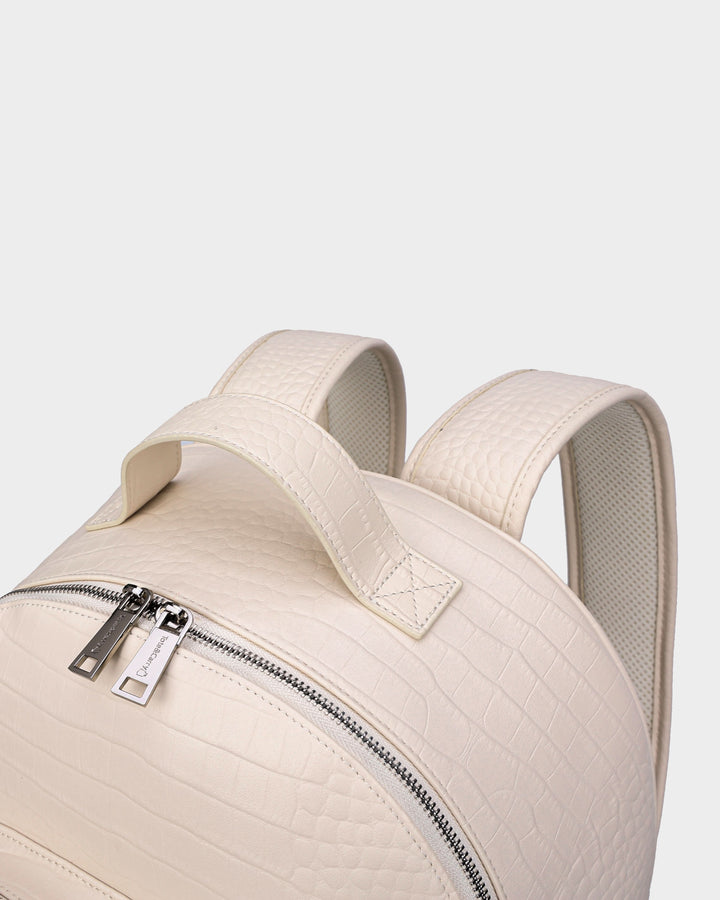 Leather Backpack in Cream White