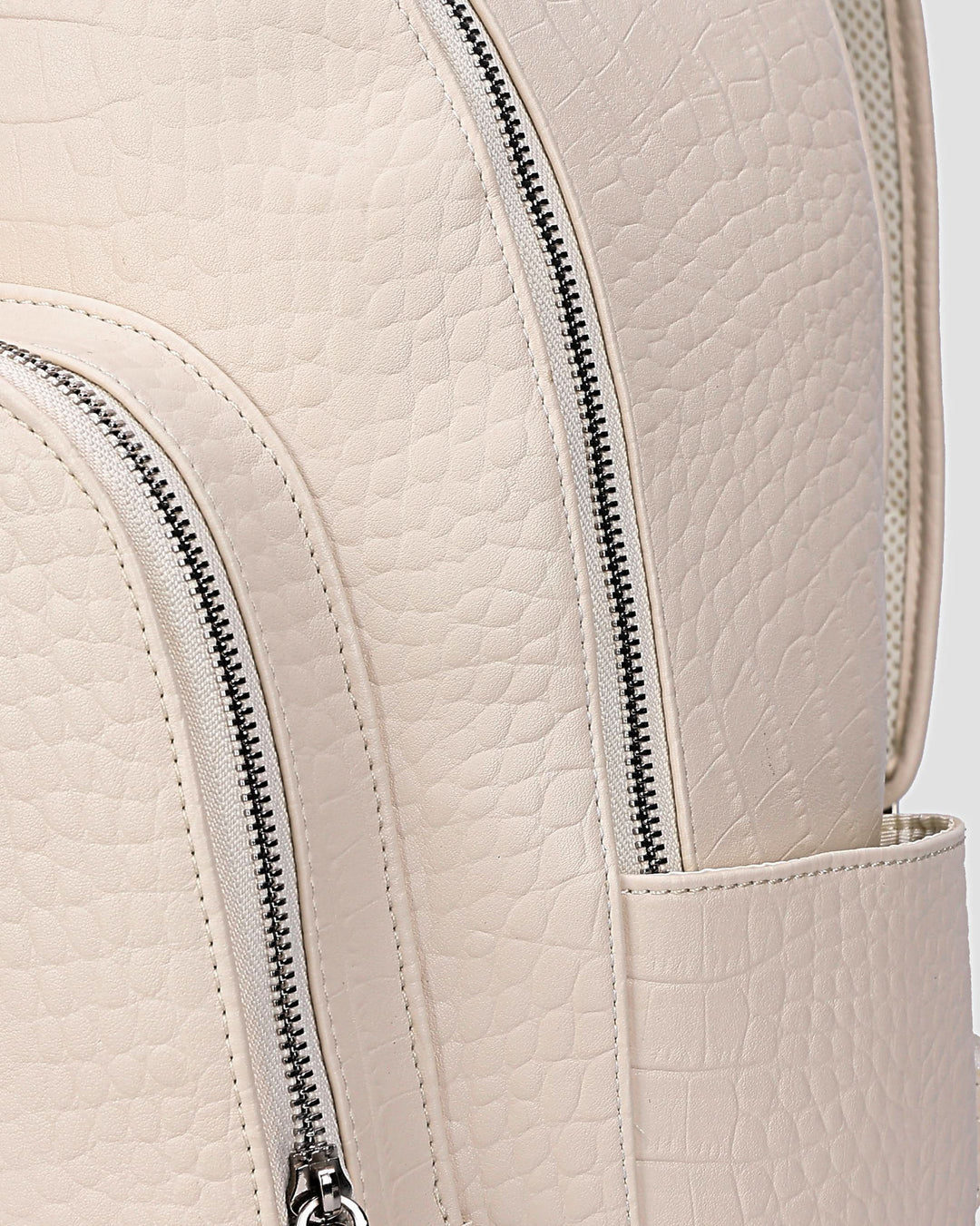 Leather Backpack in Cream White