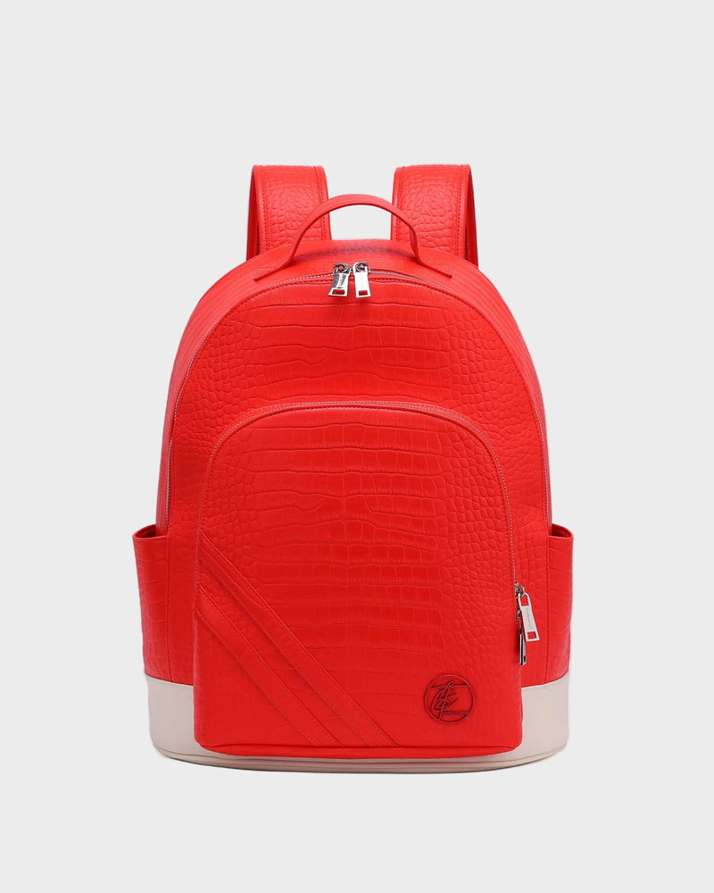 Leather Backpack in Red