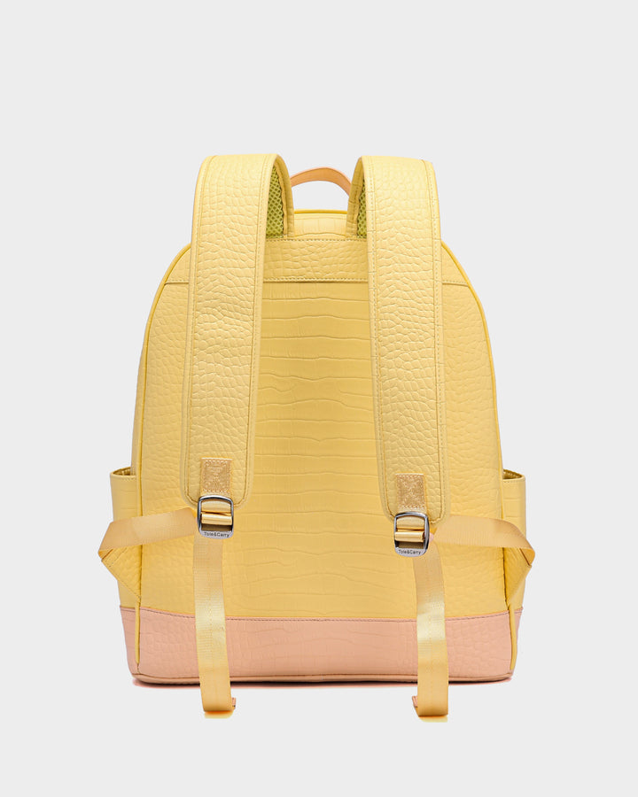 Leather Backpack in Yellow