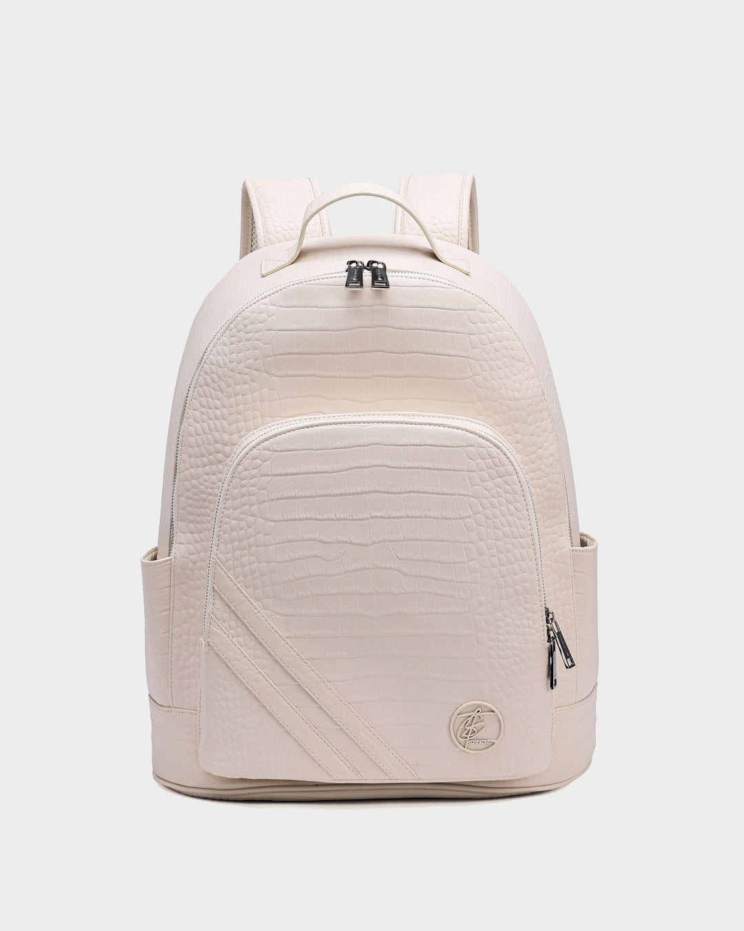 Leather Backpack in Cream White