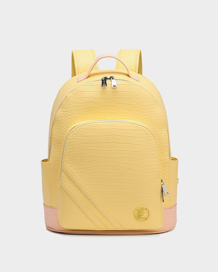 Leather Backpack in Yellow