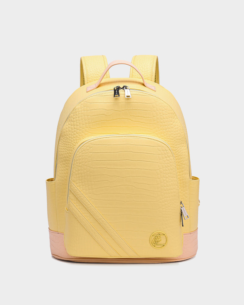 Leather Backpack in Yellow