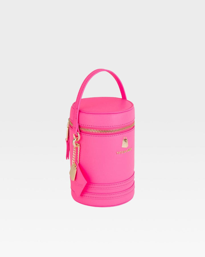 Mini Barrel Purse in Neon Pink