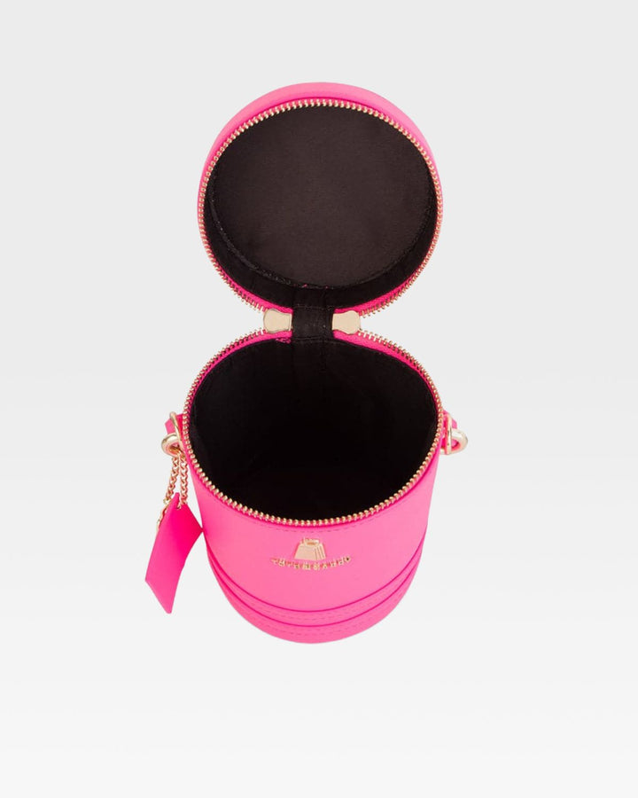 Mini Barrel Purse in Neon Pink