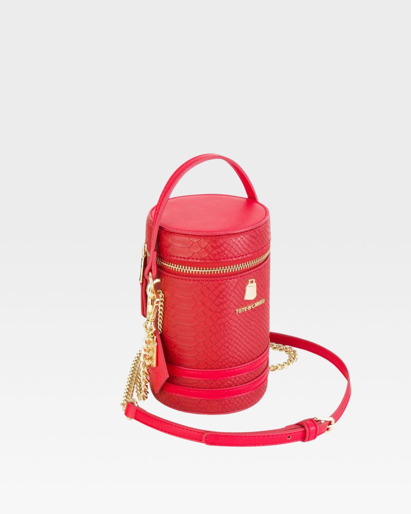 Mini Barrel Purse in Red