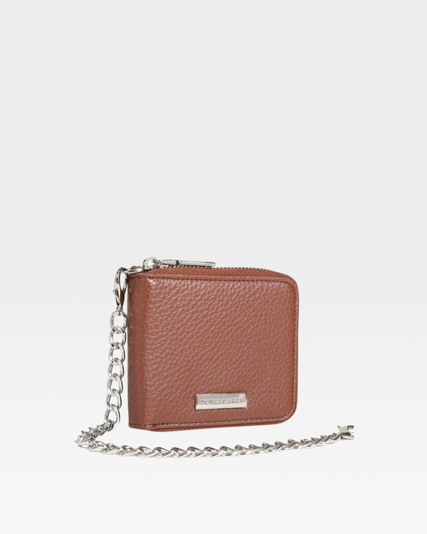 Leather Mini Chain Wallet in Brown – Tote&Carry