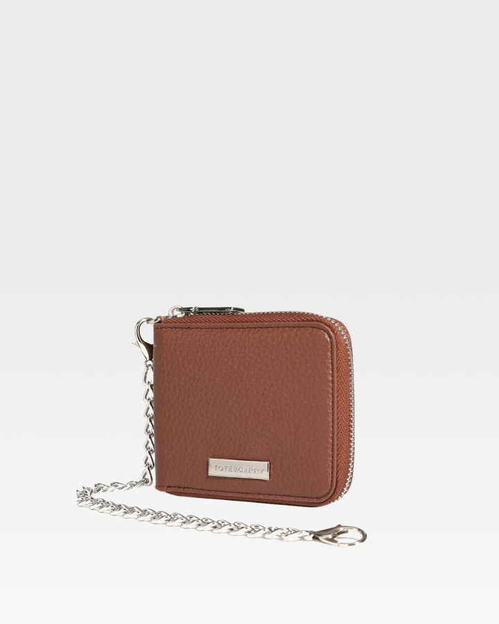 Mini Chain Wallet in Brown