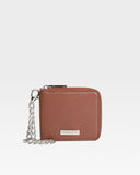Leather Mini Chain Wallet in Brown