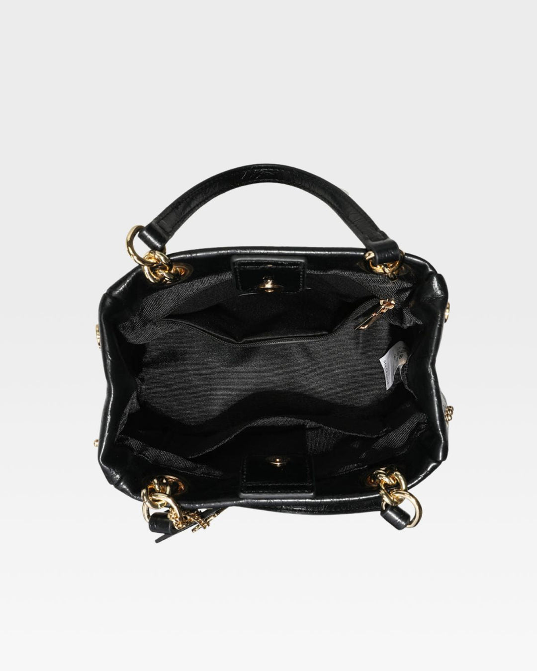 Leather Mini Tote Bag in Black