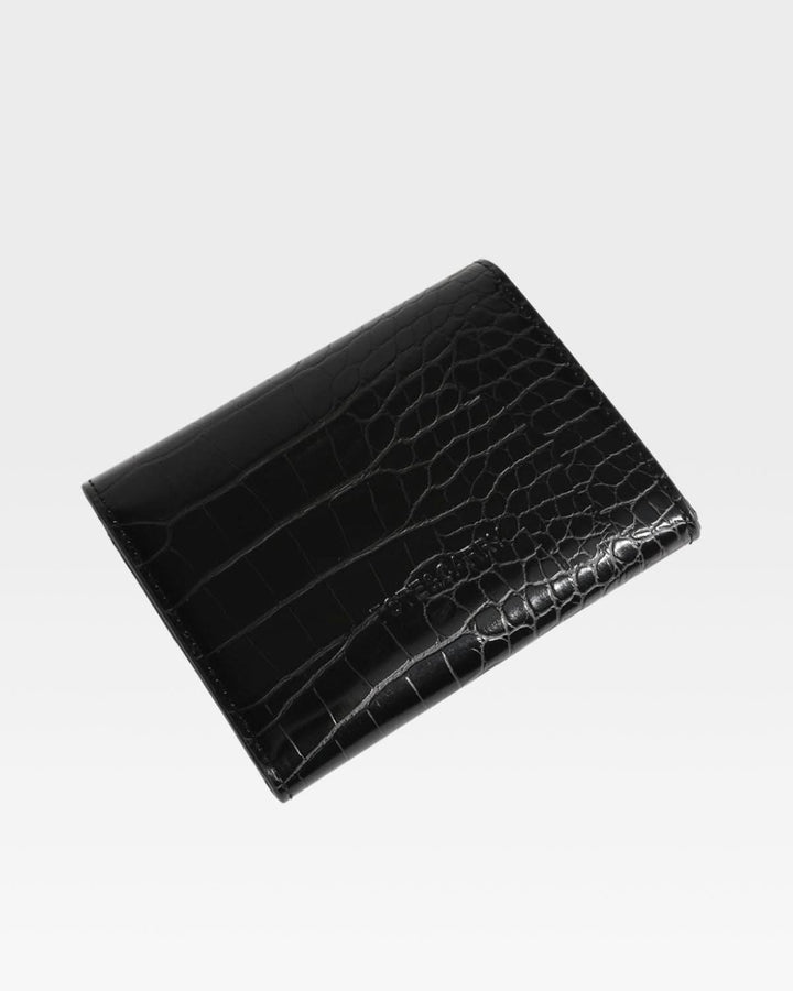 Mini Leather Wallet in Black