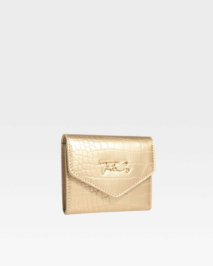 Mini Leather Wallet in Gold
