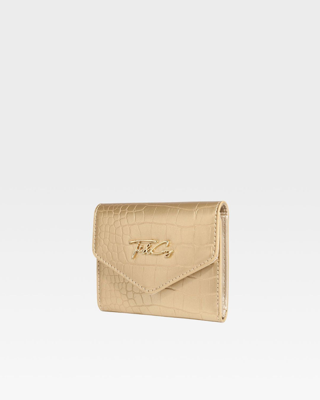 Mini Leather Wallet in Gold