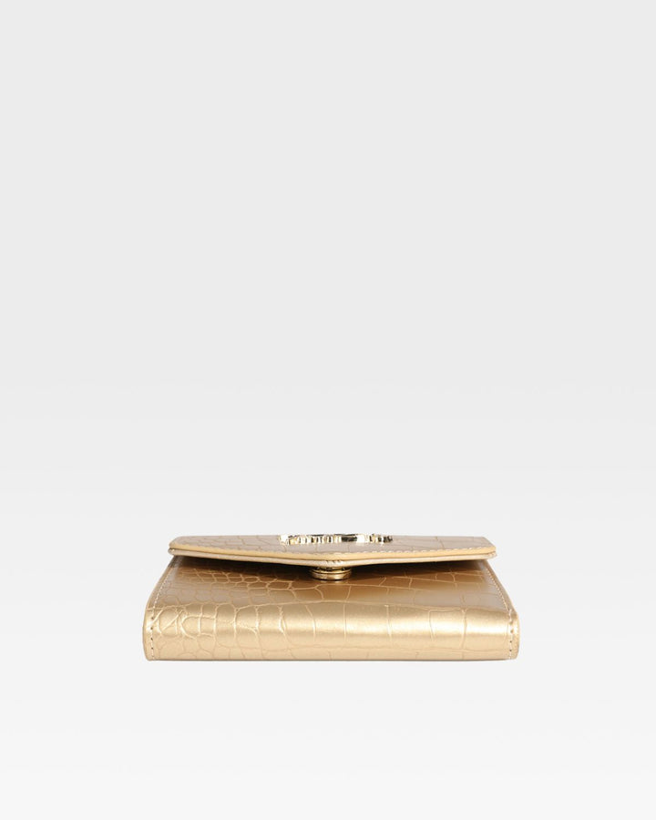 Mini Leather Wallet in Gold