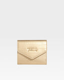 Leather Mini Wallet in Gold