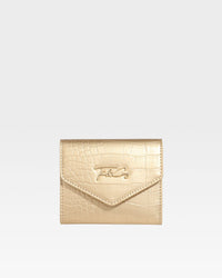 Leather Mini Wallet in Gold