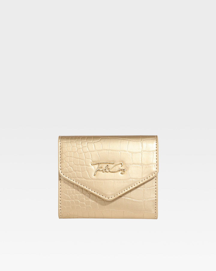 Mini Leather Wallet in Gold