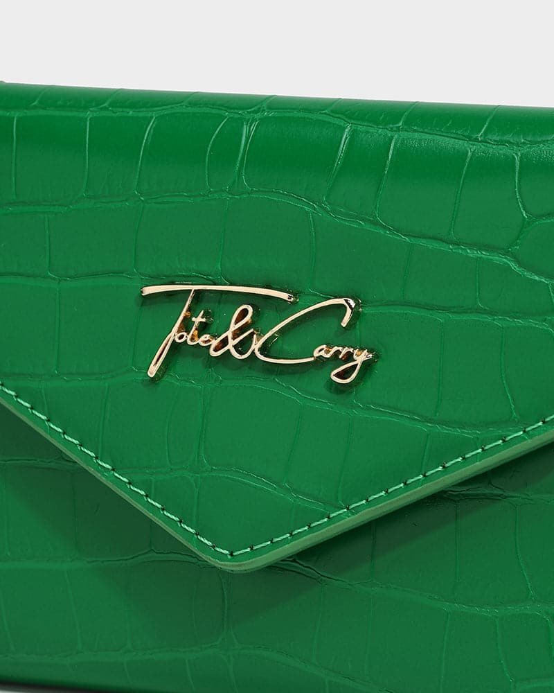 Mini Leather Wallet in Green