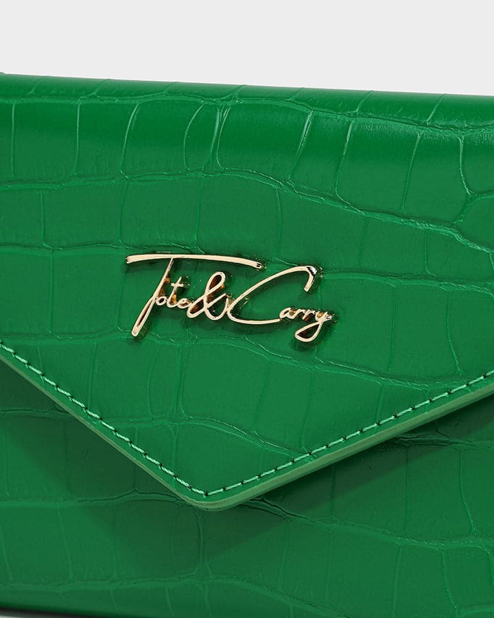 Mini Leather Wallet in Green