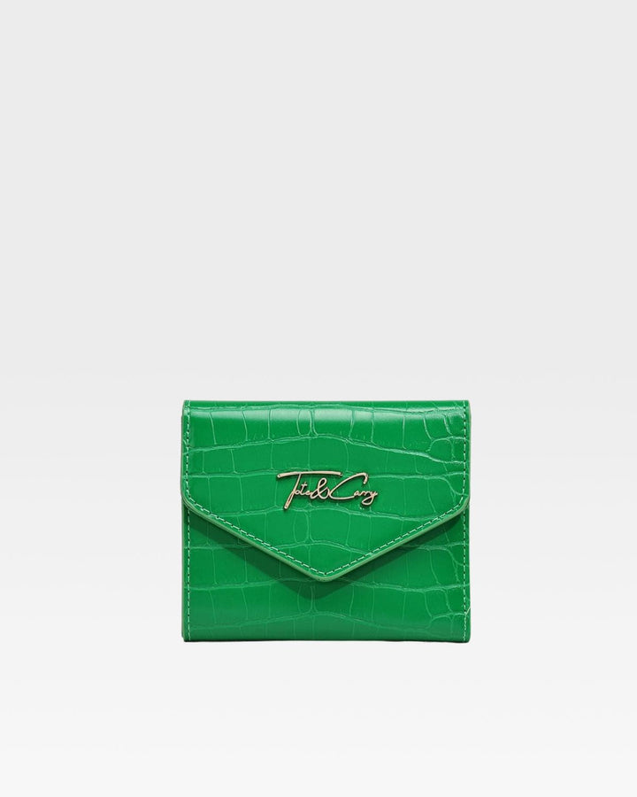 Mini Leather Wallet in Green