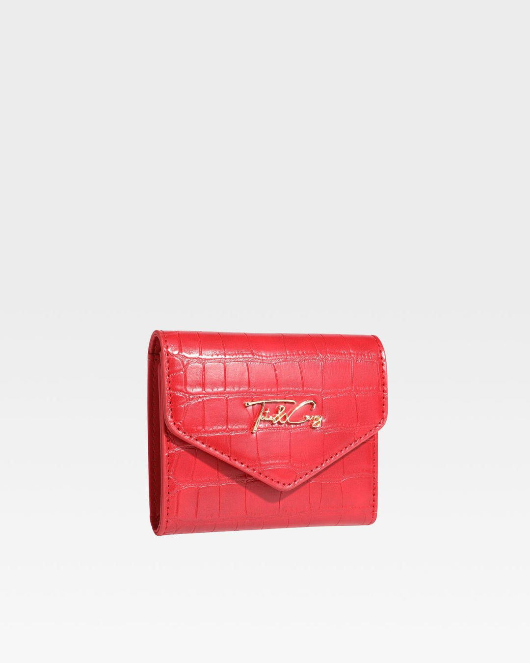 Mini Leather Wallet in Red