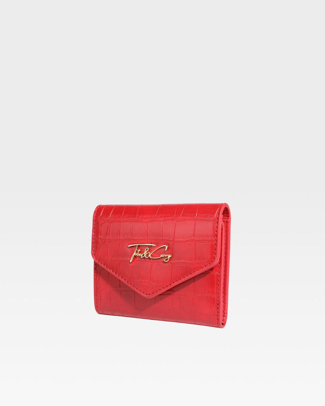 Mini Leather Wallet in Red