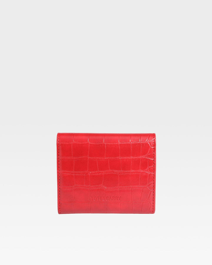 Mini Leather Wallet in Red