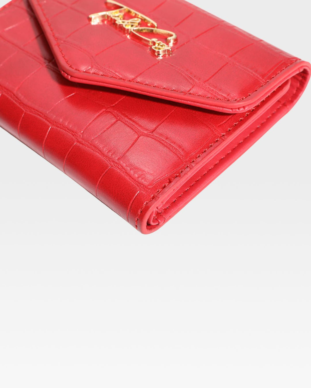 Mini Leather Wallet in Red