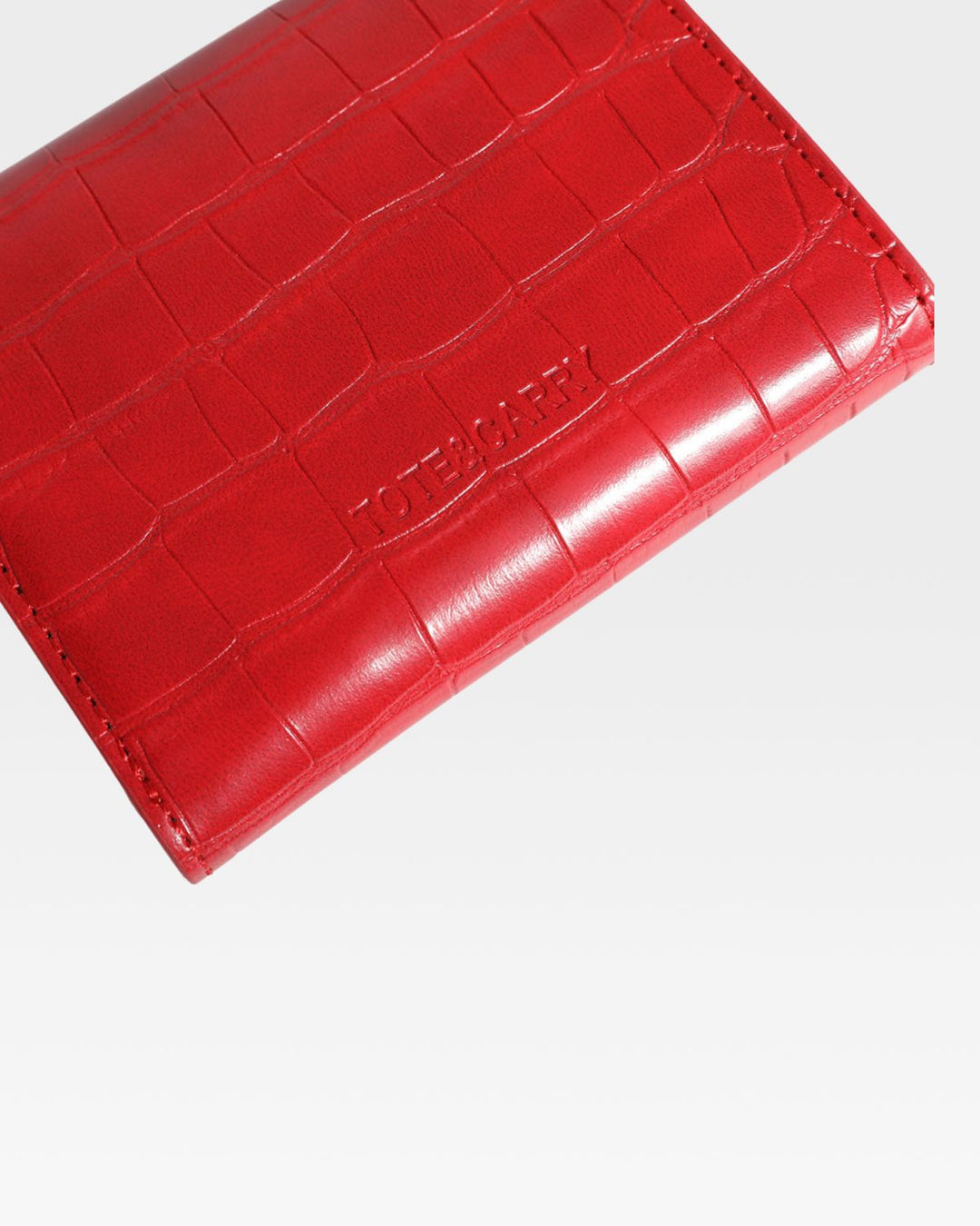Mini Leather Wallet in Red