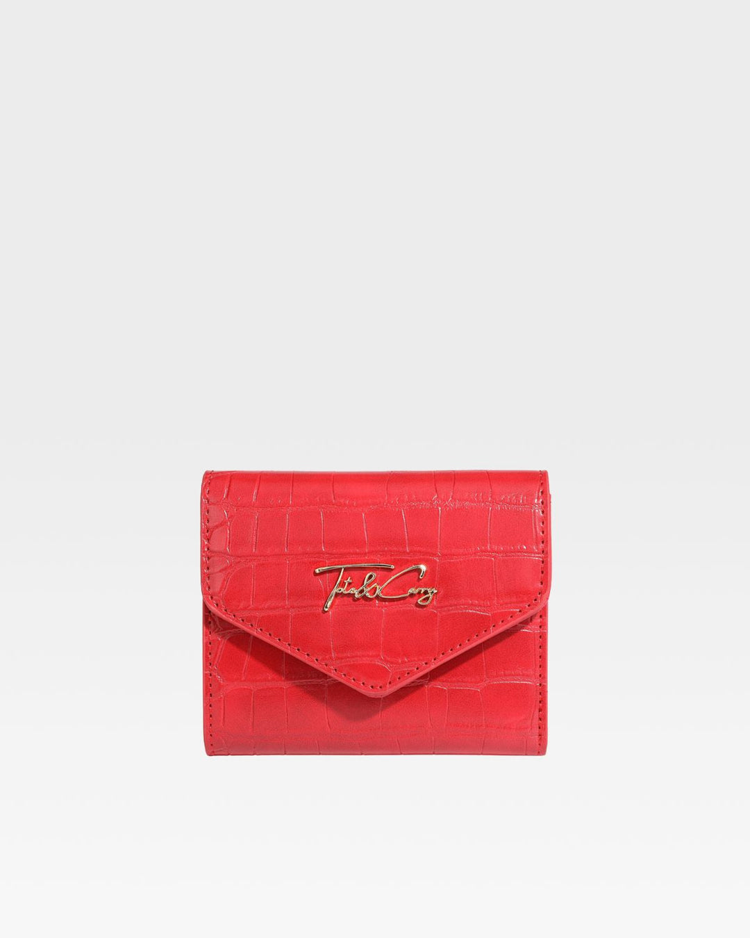 Mini Leather Wallet in Red