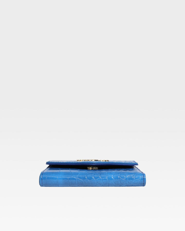 Mini Leather Wallet in Royal Blue