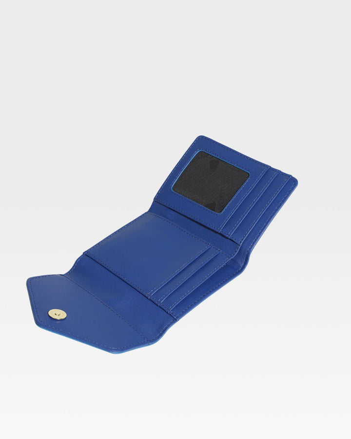 Mini Leather Wallet in Royal Blue