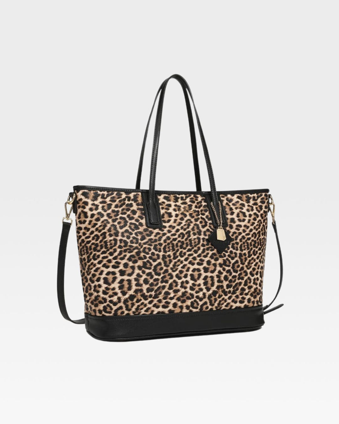 Leopard Print Tote Bag in Brown