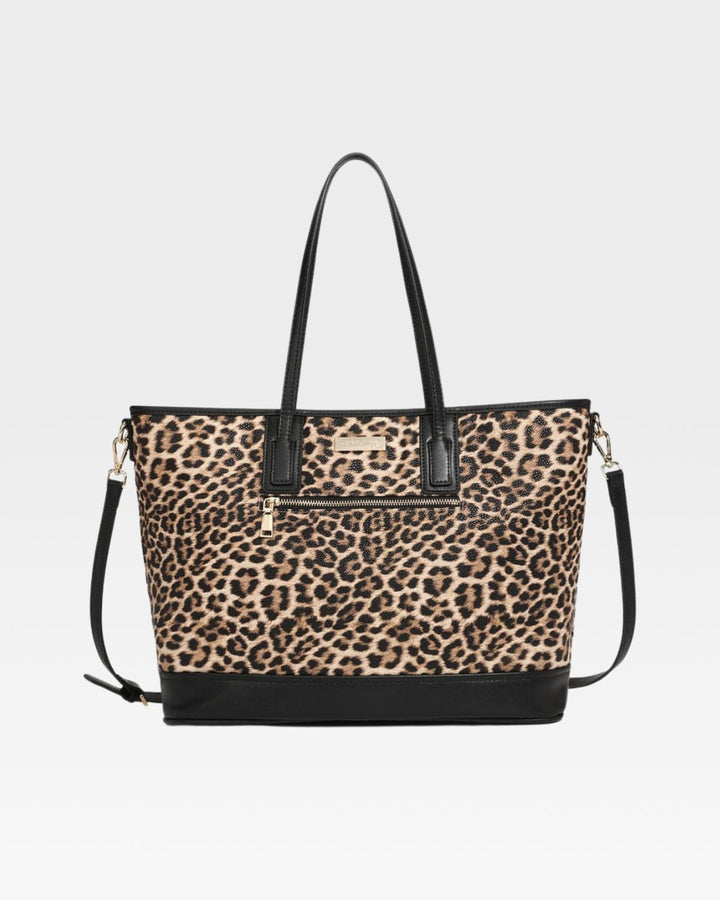 Leopard Print Tote Bag in Brown