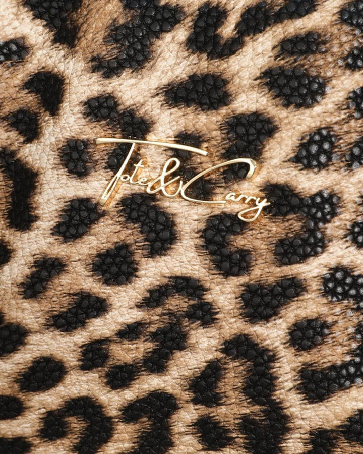 Leopard Print Tote Bag in Brown