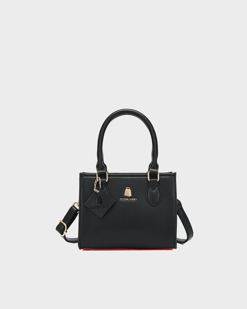 Lisse Mini Tote Bag in Black & Red