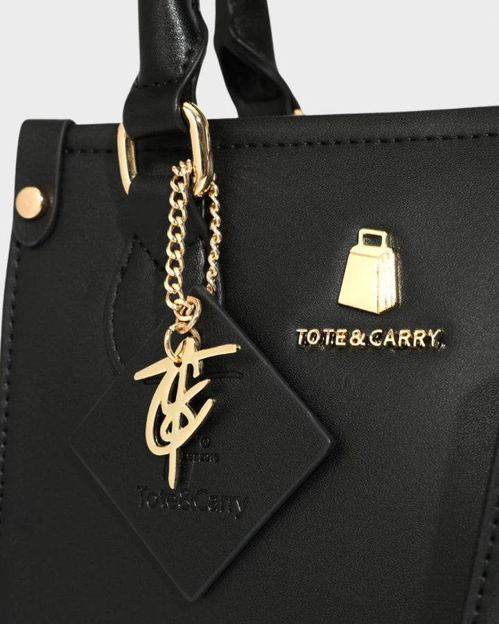 Mini Tote Bag in Black Red Bottom