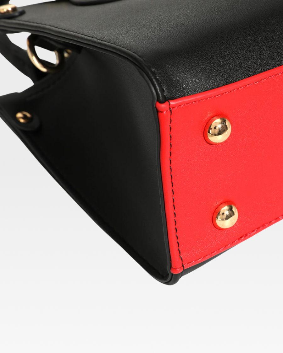 Mini Tote Bag in Black Red Bottom